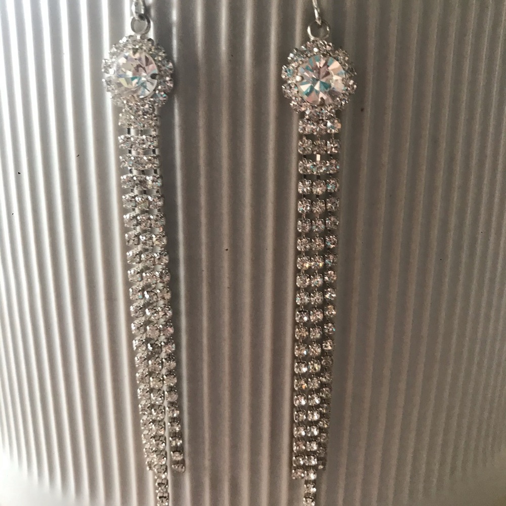 Sterling Silver Jewel Earrings (not real diamond)